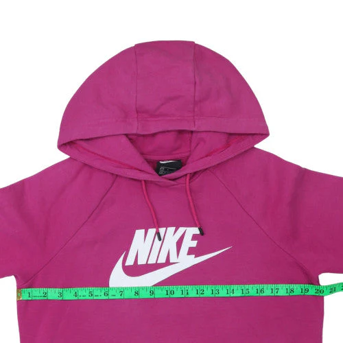 Nike Women's Pink Pullover Hoodie Small Logo Sweatshirt - Image 3