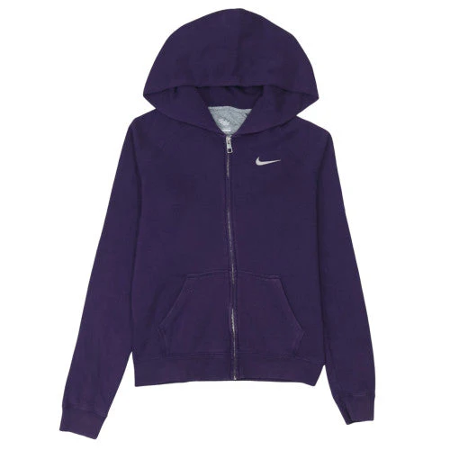 Nike Women's Purple Full Zip Hoodie Small Cotton Blend