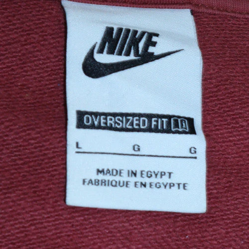 Nike Women's Red 1/2 Zip Oversized Fit Cotton Sweatshirt L - Image 5