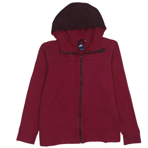 Nike Womens Red Full Zip Hoodie XL Cotton Blend Sportswear