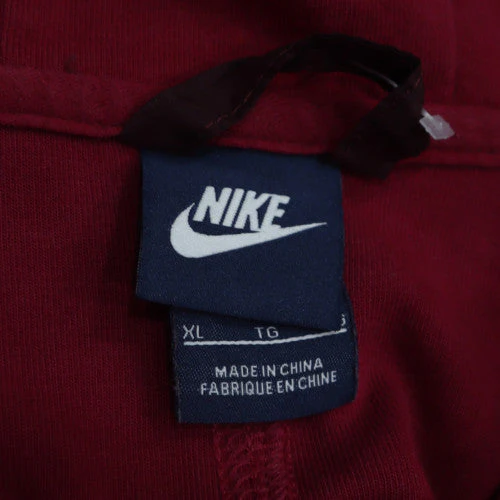Nike Womens Red Full Zip Hoodie XL Cotton Blend Sportswear - Image 6