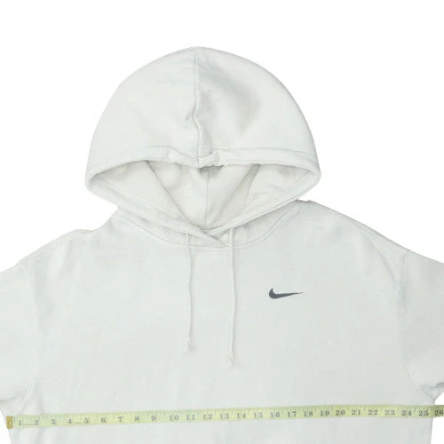 Nike Womens White Pullover Hoodie M Cotton Blend Athletic - Image 3