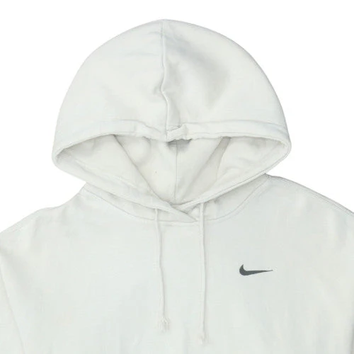 Nike Womens White Pullover Hoodie M Cotton Blend Athletic - Image 8