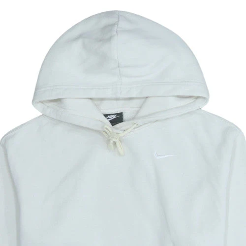 Nike Womens White Pullover Hoodie XS Cotton Blend Logo Sweatshirt - Image 8