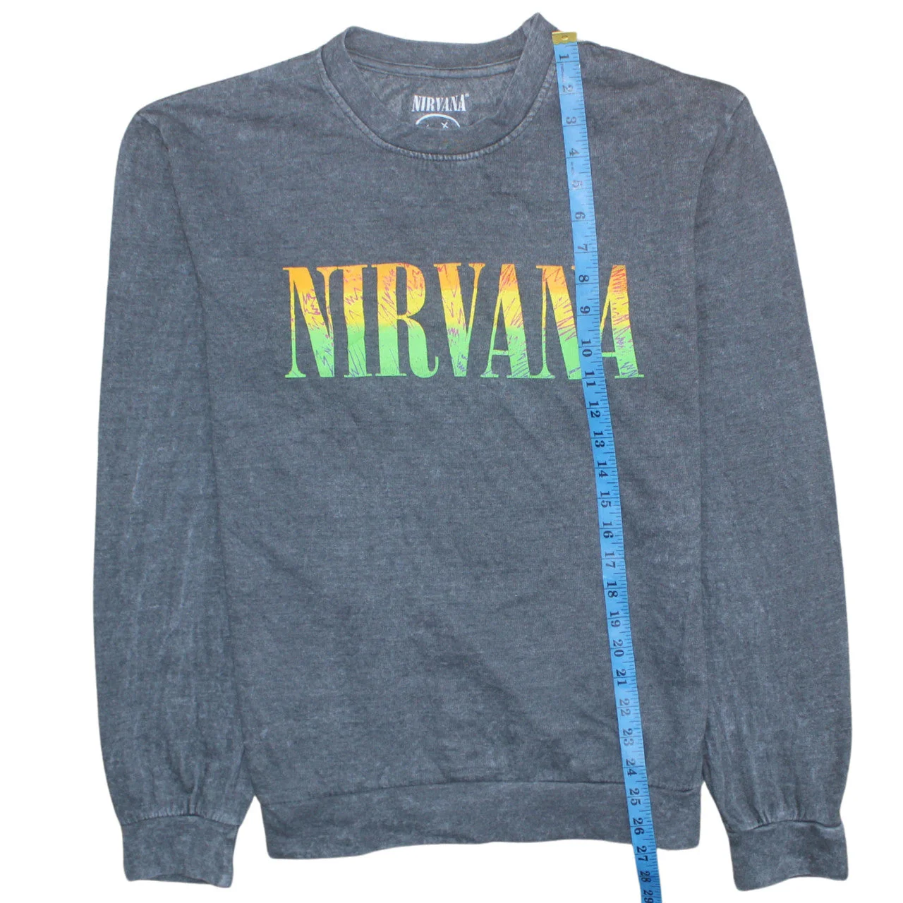 Nirvana Men's Grey Graphic Logo Pullover Sweatshirt M - Image 2