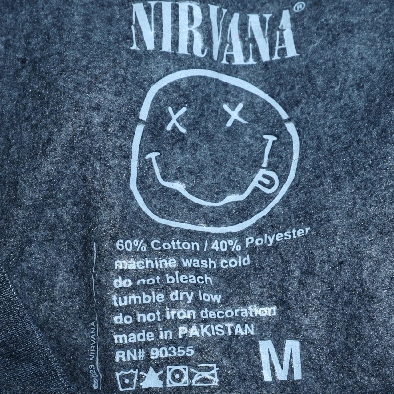 Nirvana Men's Grey Graphic Logo Pullover Sweatshirt M - Image 5