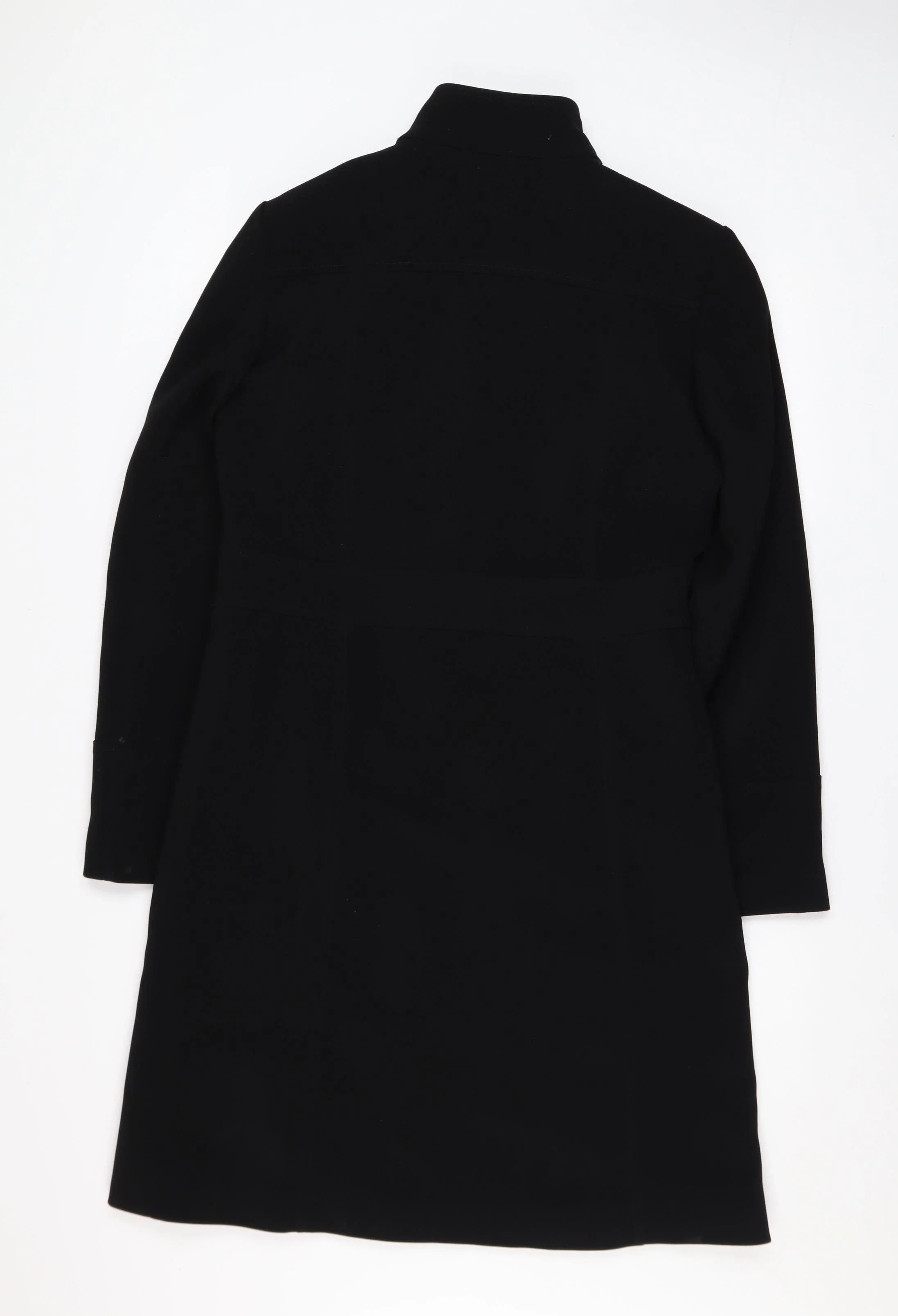 NL Collection Women's Black Long Overcoat Size 12 Buttoned Classic Style - Image 3