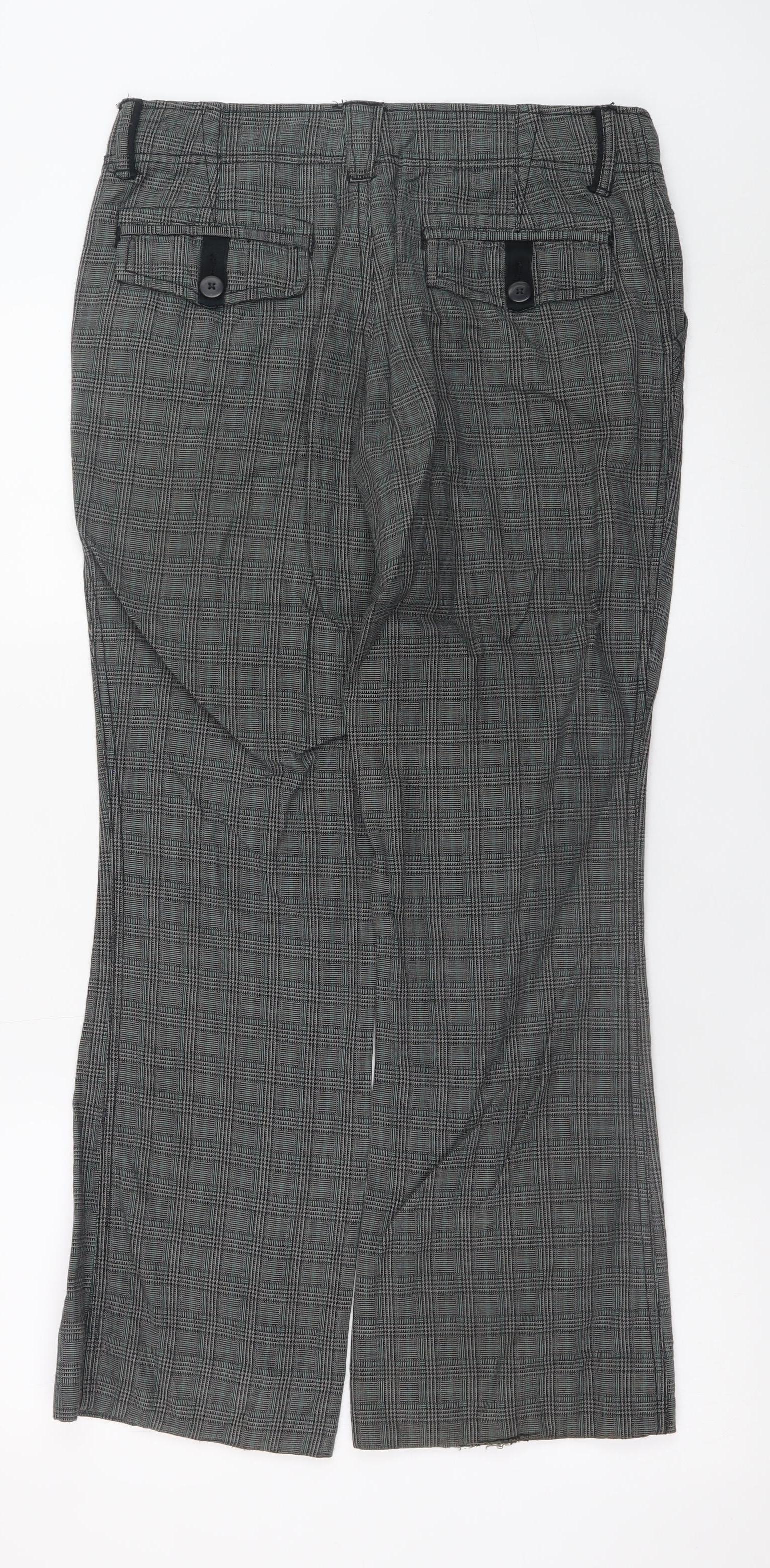 No Boundaries Girls Grey Check Chino Trousers Size 7 Cotton Casual - Image 3