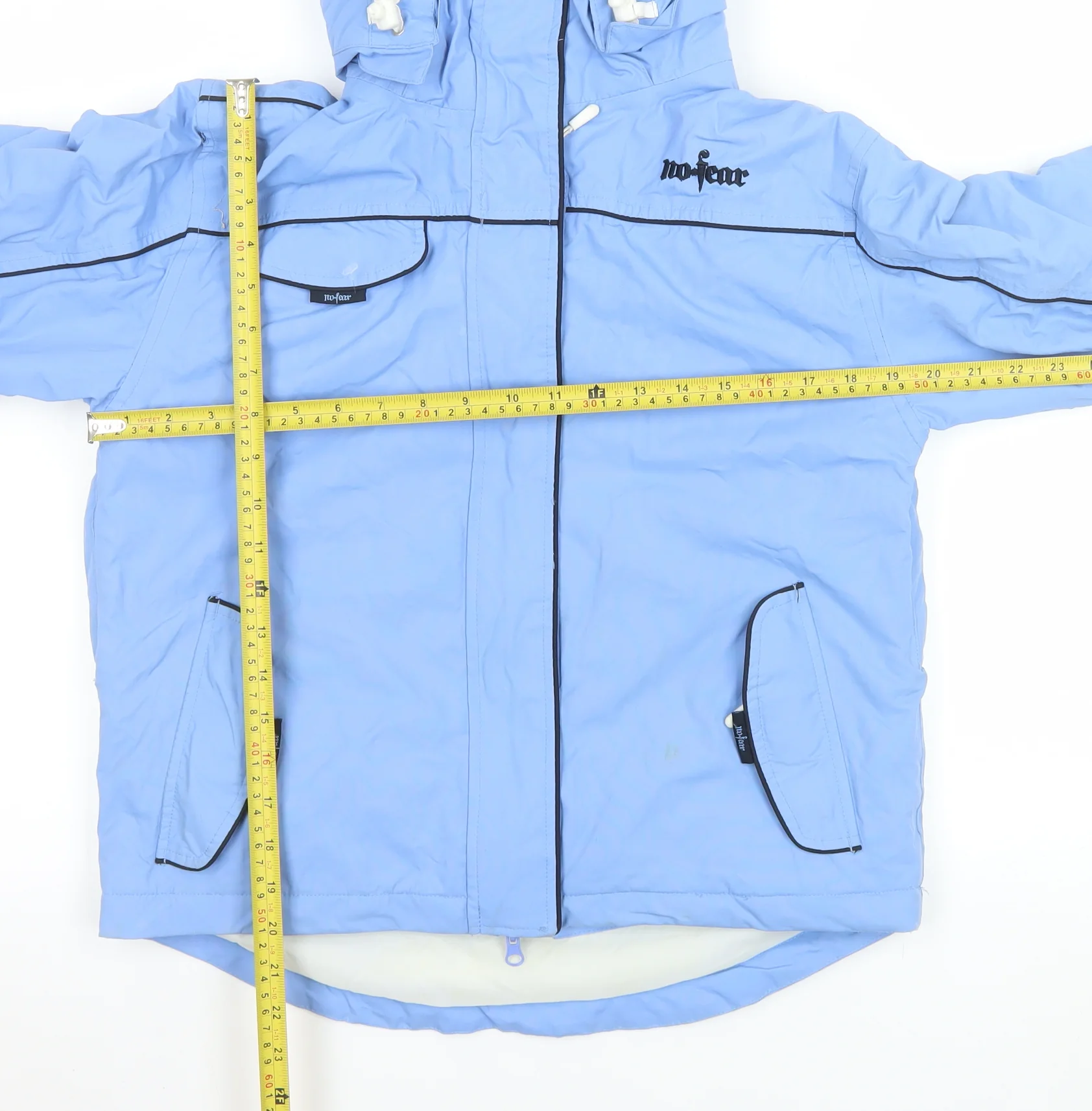 No Fear Girls Blue Waterproof Breathable Ski Jacket 11-12 Years Winter Hooded - Image 2