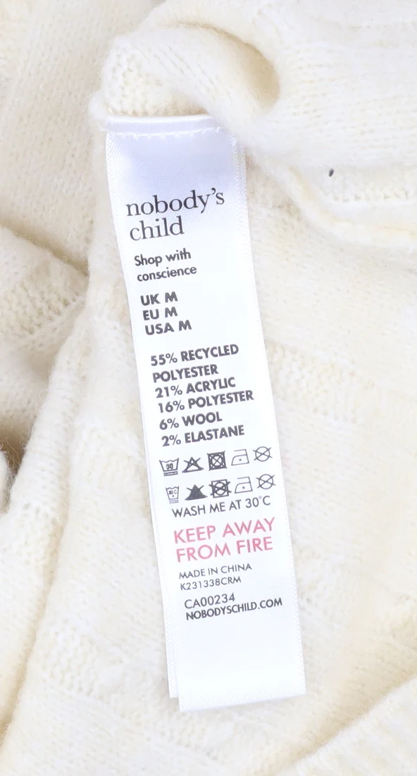 Nobody’s Child Women’s Ivory Knit Wool Blend Pencil Skirt M - Image 5