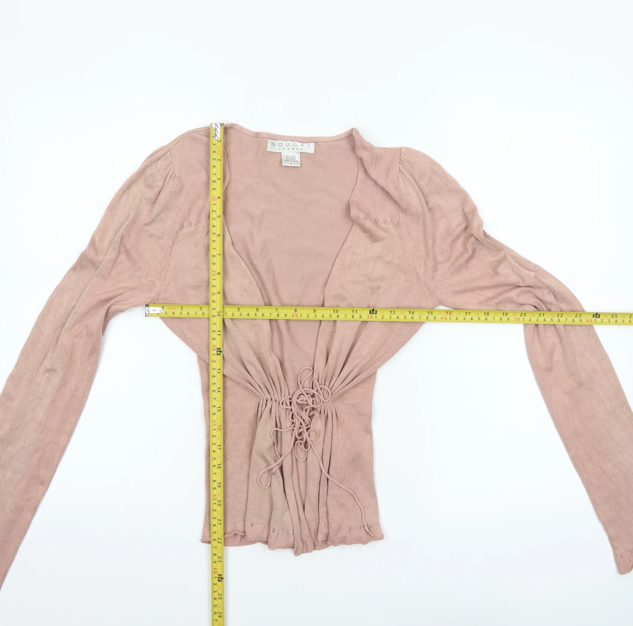 Nougat London Women’s Pink Silk Blend Tie Front Cardigan Size S - Image 2