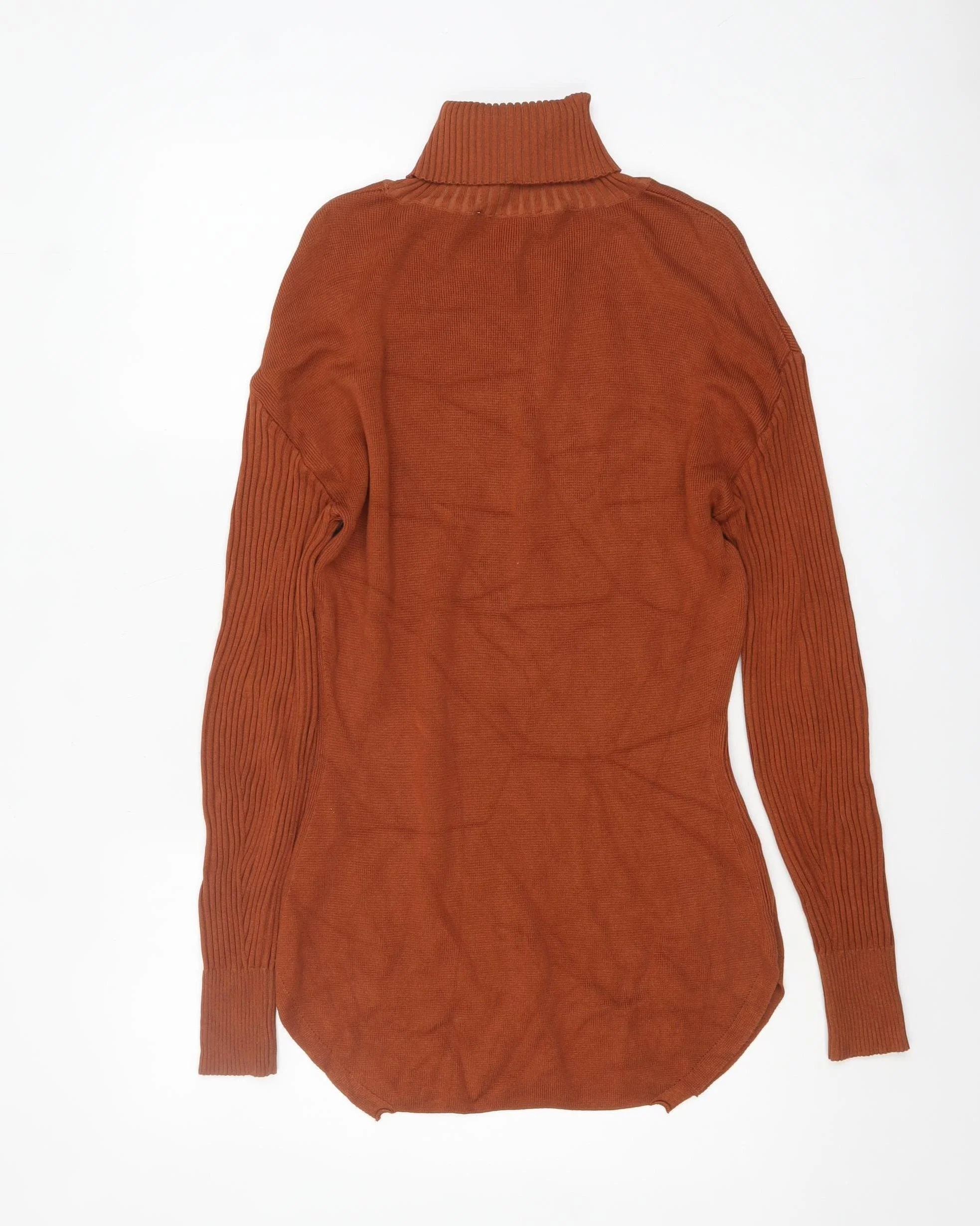 nu-in Women’s Brown Roll Neck Cotton Jumper Size S - Image 3