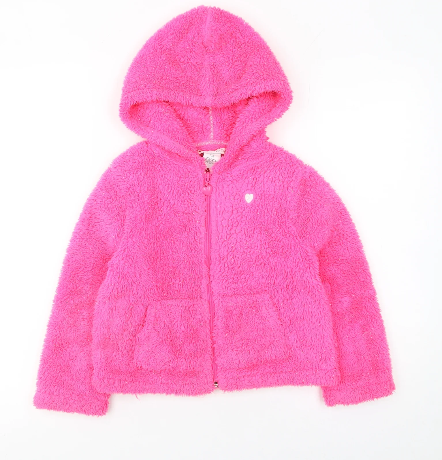 Nula Bug Girls Pink Faux Fur Full Zip Hoodie 5-6 Years