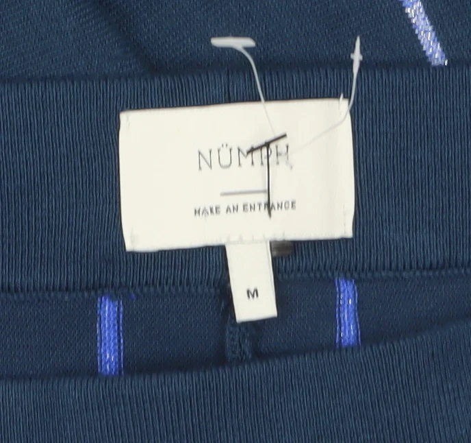 Nümph Women’s Blue Striped A-Line Knit Skirt Size M - Image 5