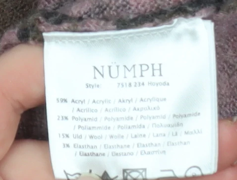 Nümph Womens Multicoloured XS Geometric Wool Blend Pullover Jumper - Image 5