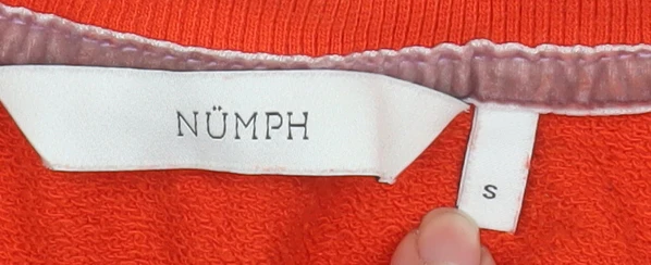 Nümph Womens Red Cotton Pullover Sweatshirt Size S - Image 4