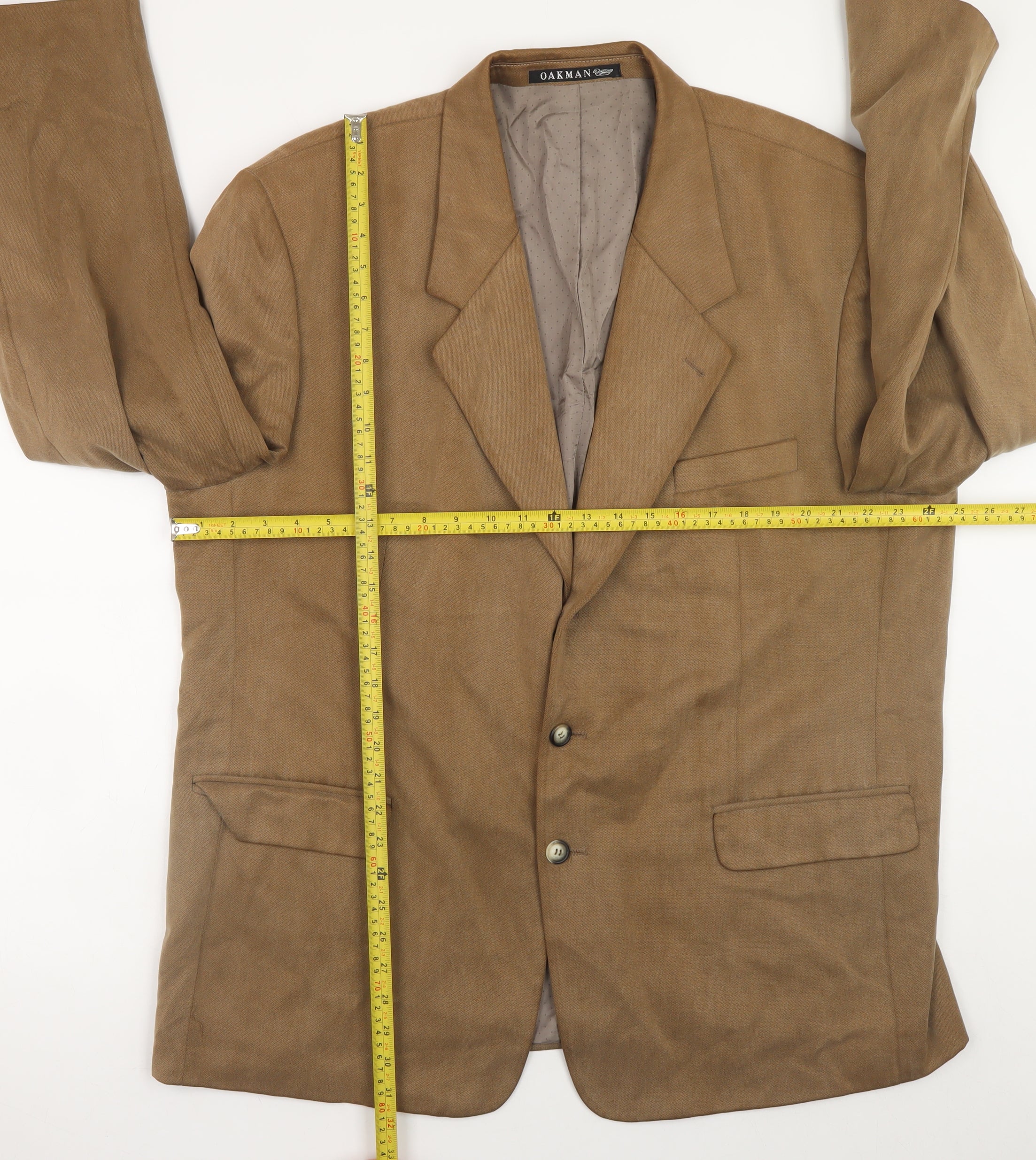 Oakman Men's Brown Classic Blazer Jacket Size 46 - Image 2