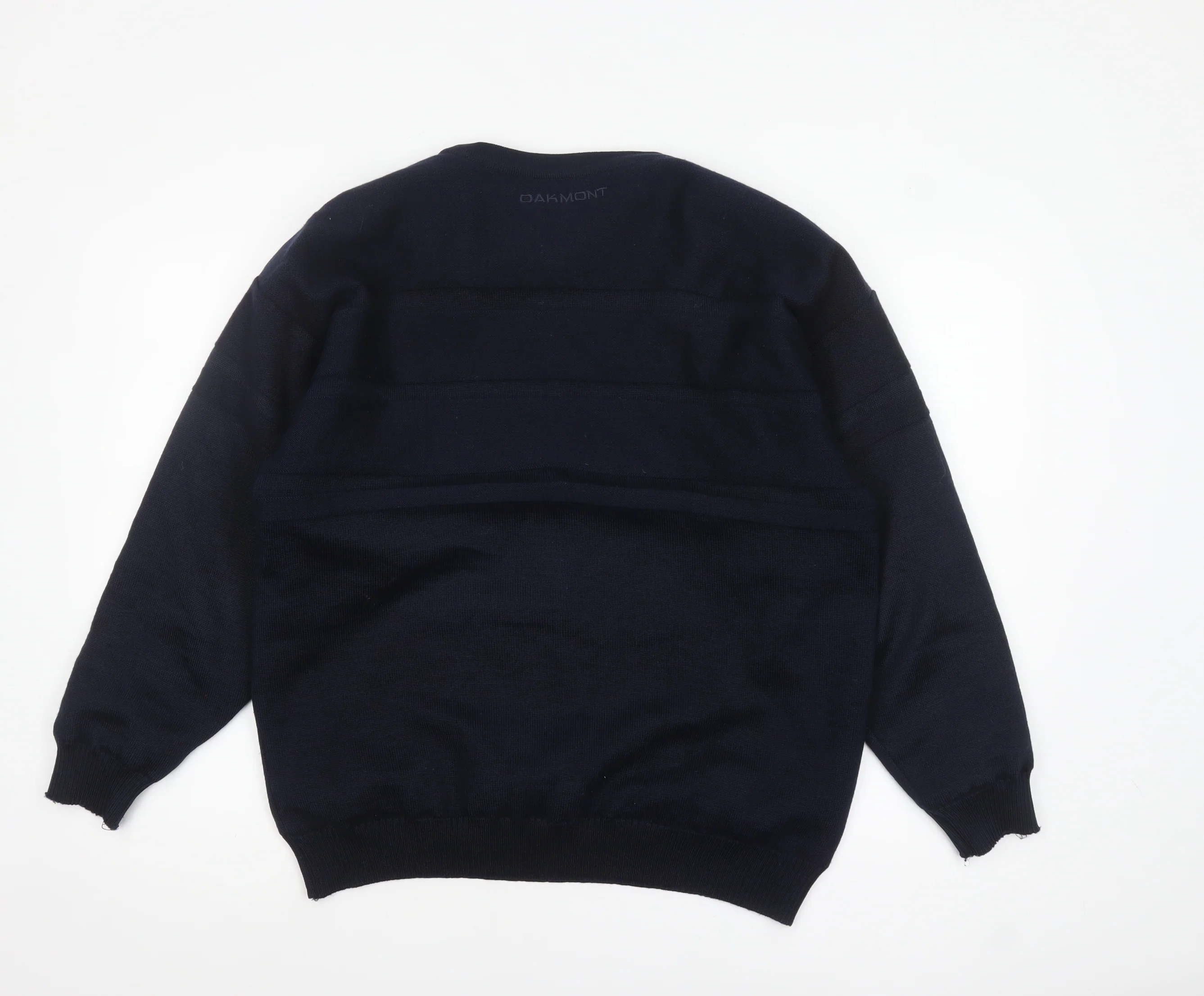 Oakmont Men's Blue Wool Blend Crew Neck Pullover Jumper Size M - Image 3