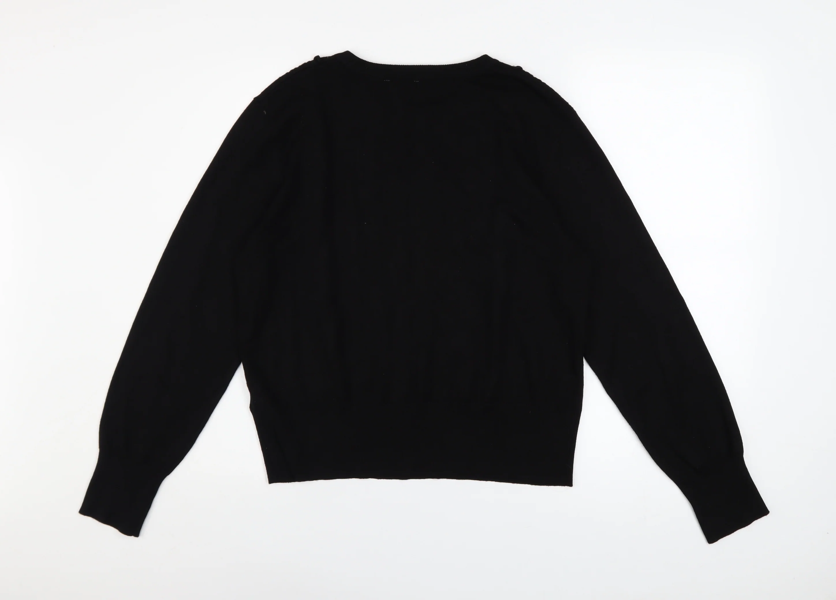 Oasis Women Black XL Pullover Jumper with Cable Detail - Image 3