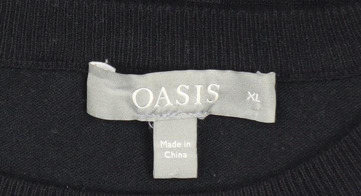 Oasis Women Black XL Pullover Jumper with Cable Detail - Image 4
