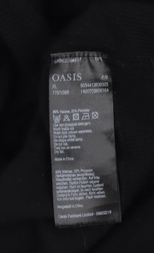 Oasis Women Black XL Pullover Jumper with Cable Detail - Image 5