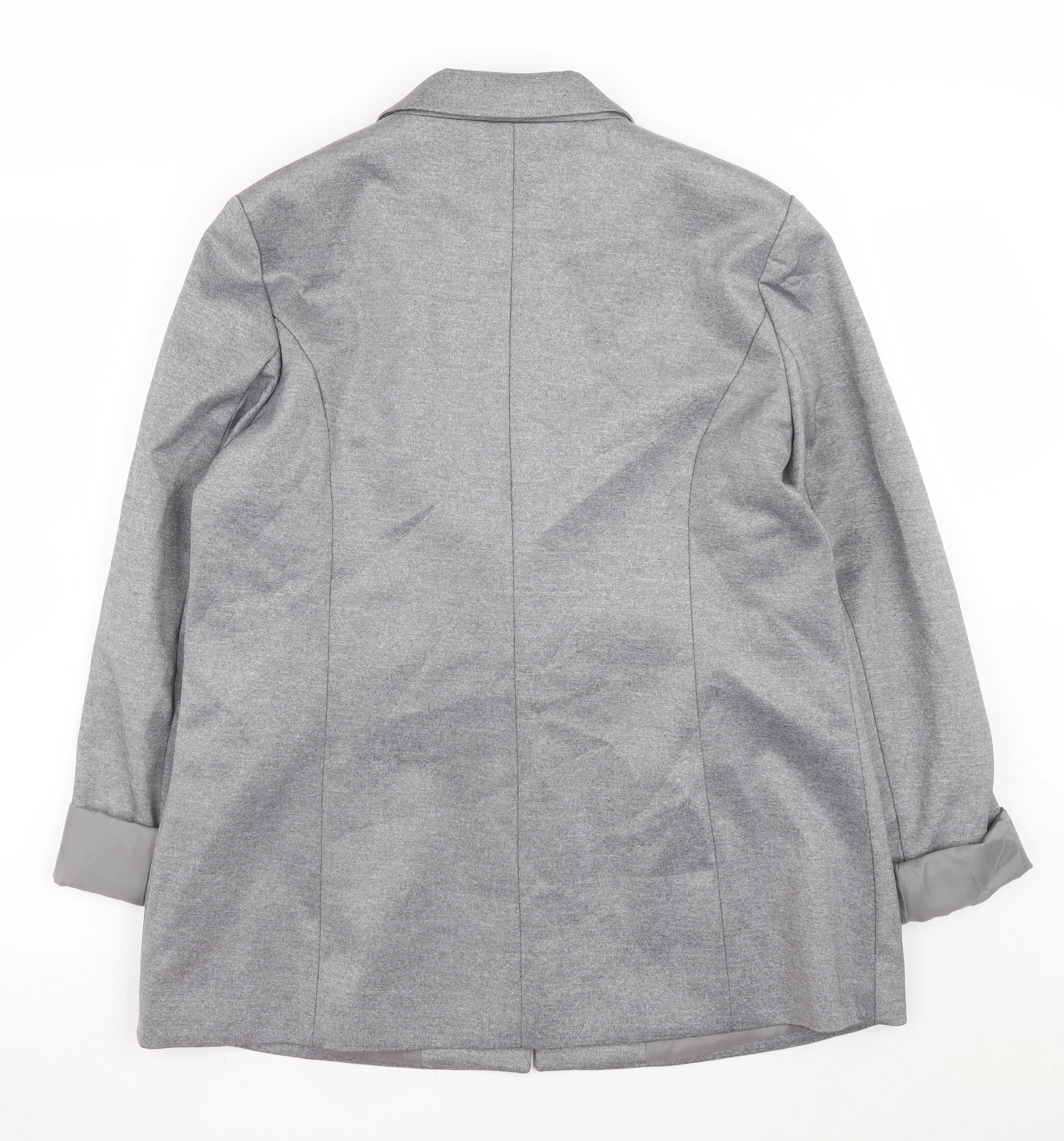 Oasis Women’s Grey Blazer Jacket UK 16 Lined Single-Breasted Workwear - Image 3