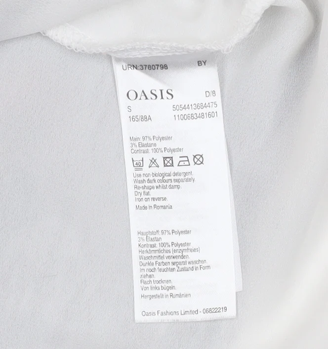 Oasis Women’s Grey Floral Long Sleeve Tunic Blouse Size 8 - Image 4