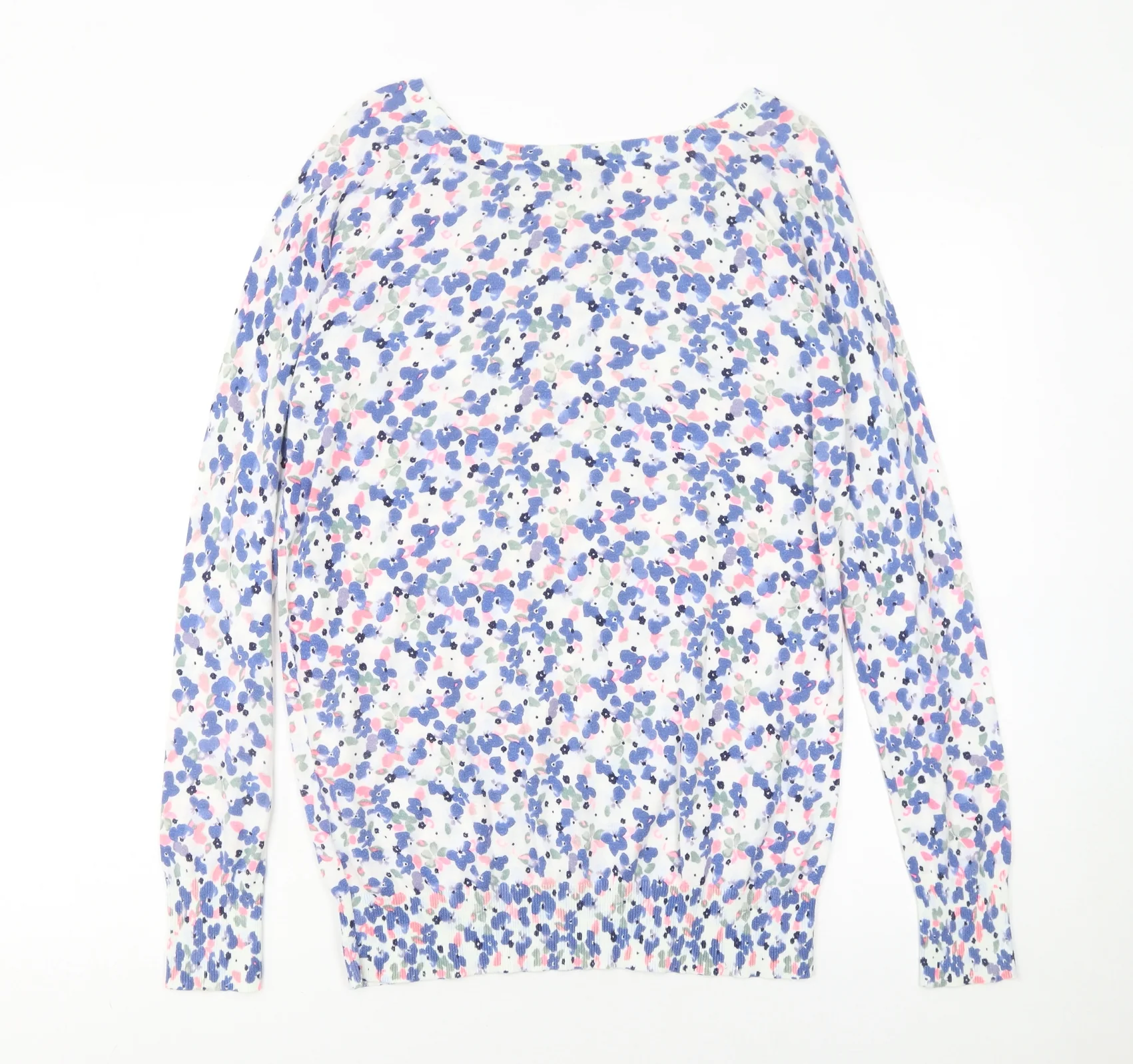 Oasis Women’s Multicoloured Floral Cotton Pullover Jumper Size S - Image 3