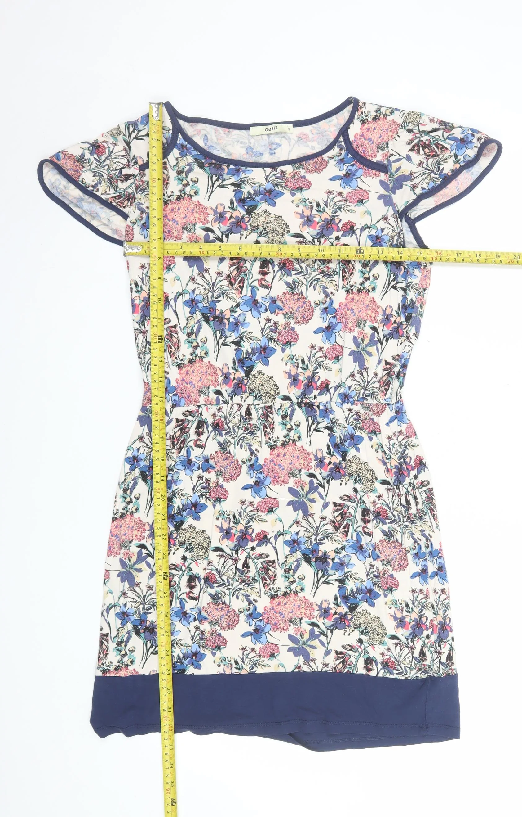 Oasis Women’s Multicoloured Floral Short Shift Dress Size S - Image 2