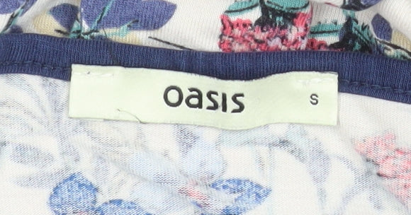 Oasis Women’s Multicoloured Floral Short Shift Dress Size S - Image 4