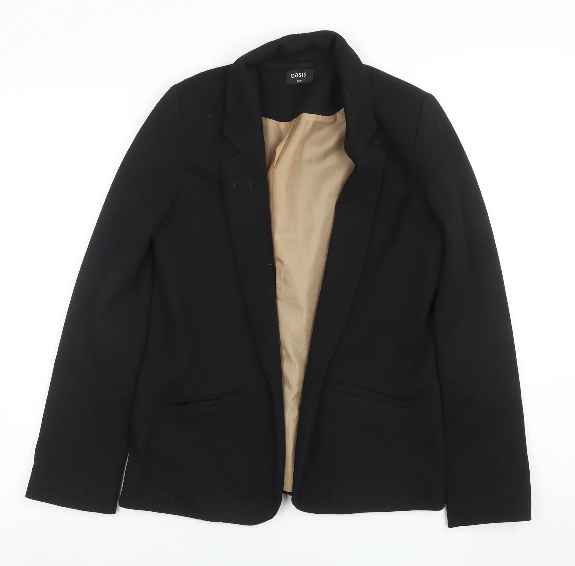 Oasis Women's Black Size 8 Slim Fit Single Breasted Blazer