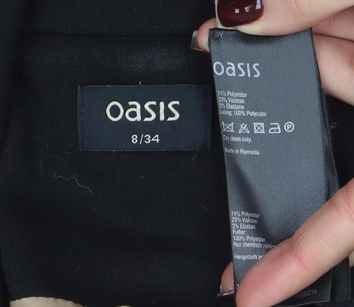 Oasis Women's Black Size 8 Slim Fit Single Breasted Blazer - Image 4