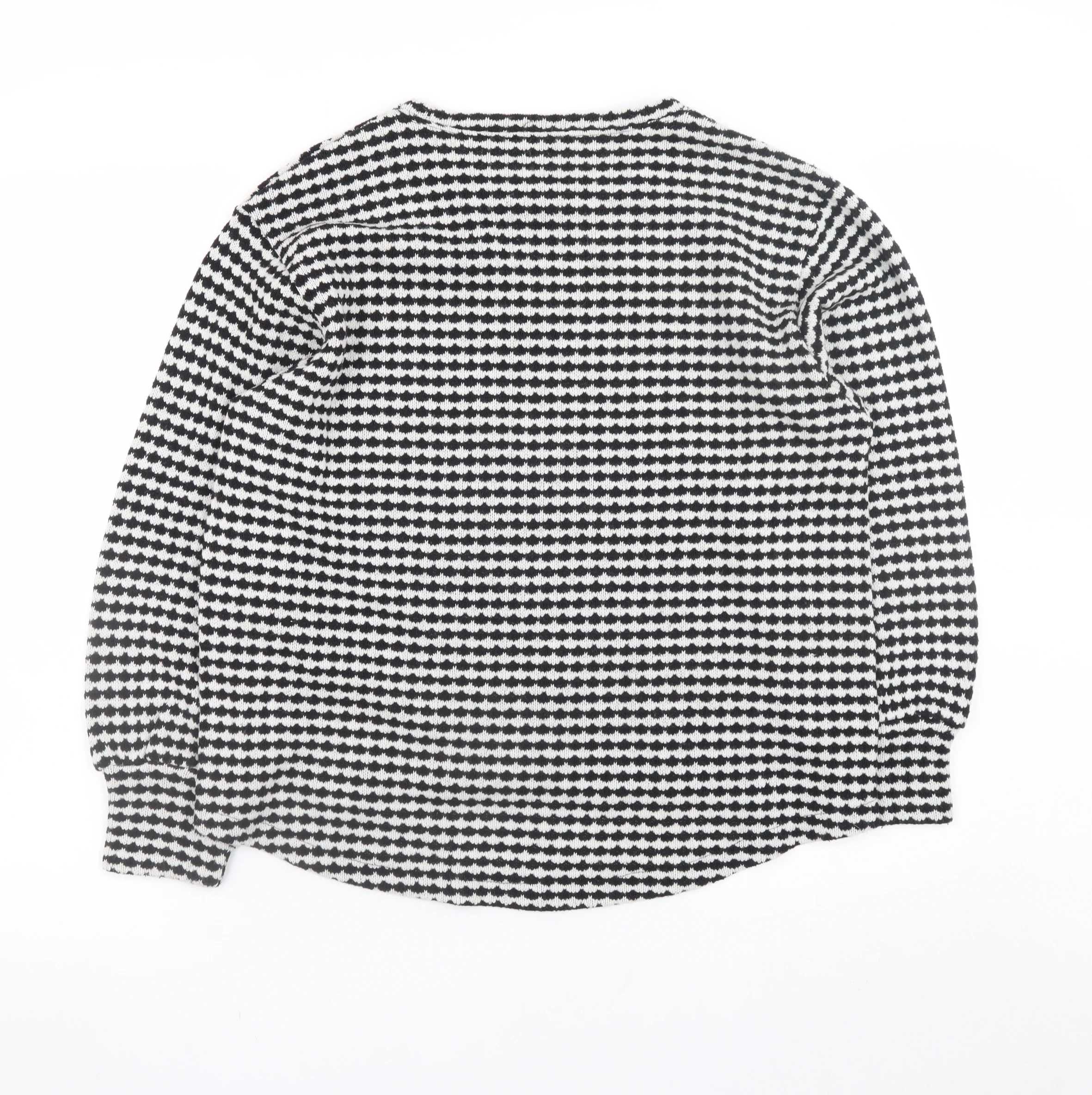 Oasis Women's Black & White Geometric Knit Long Sleeve Pullover Jumper Size S - Image 3