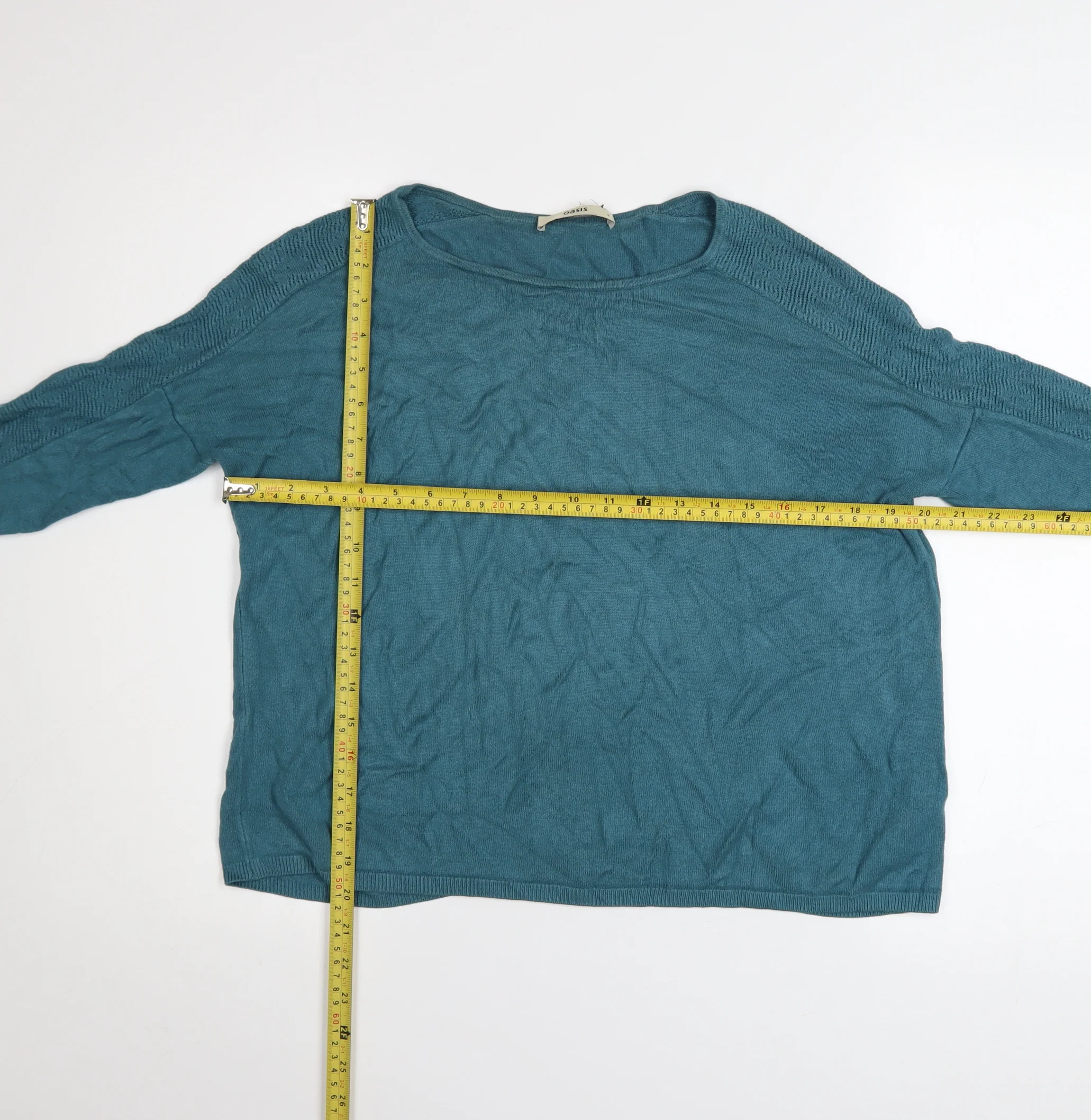 Oasis Women's Blue Crew Neck Long Sleeve Viscose Jumper Size S - Image 2