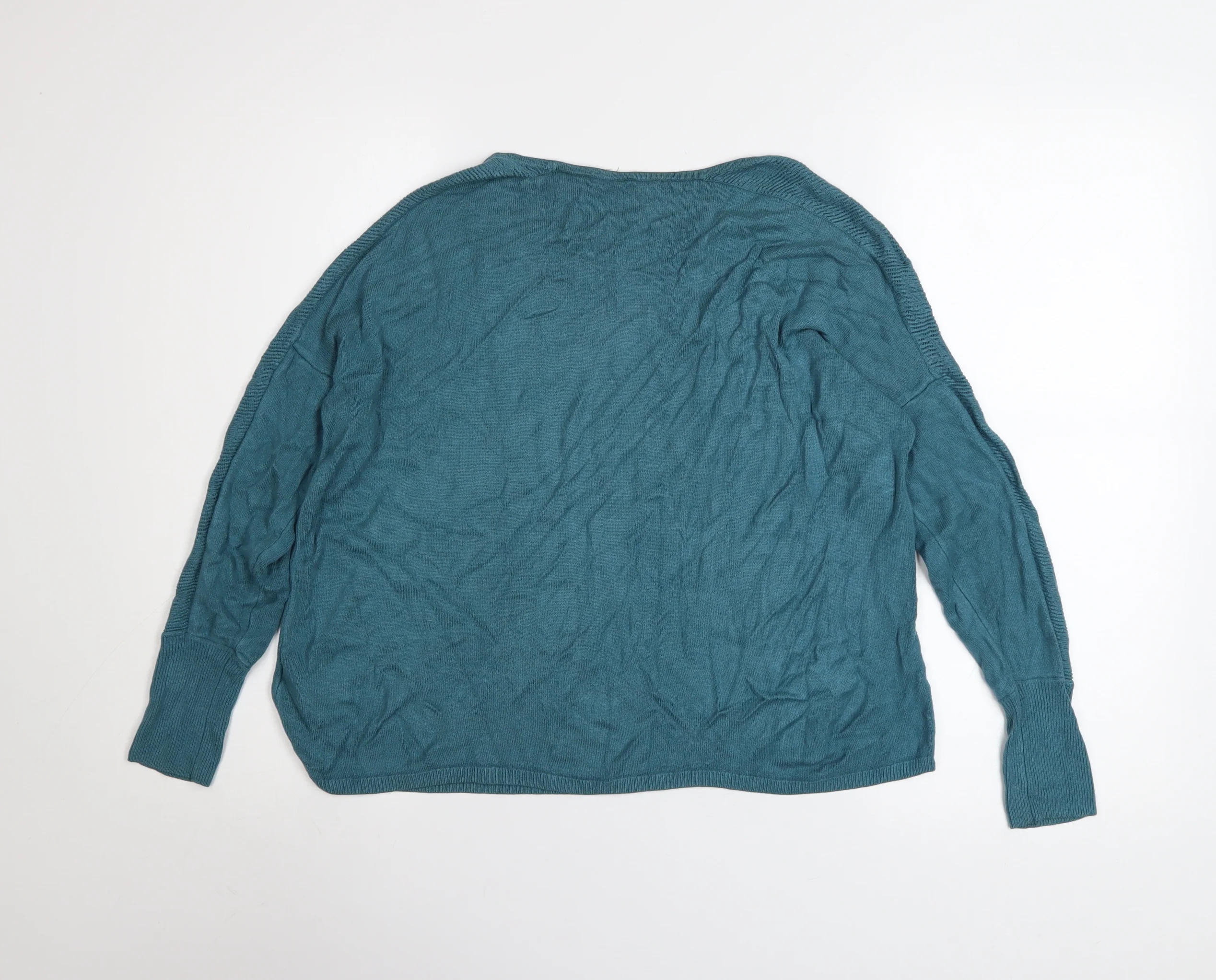 Oasis Women's Blue Crew Neck Long Sleeve Viscose Jumper Size S - Image 3