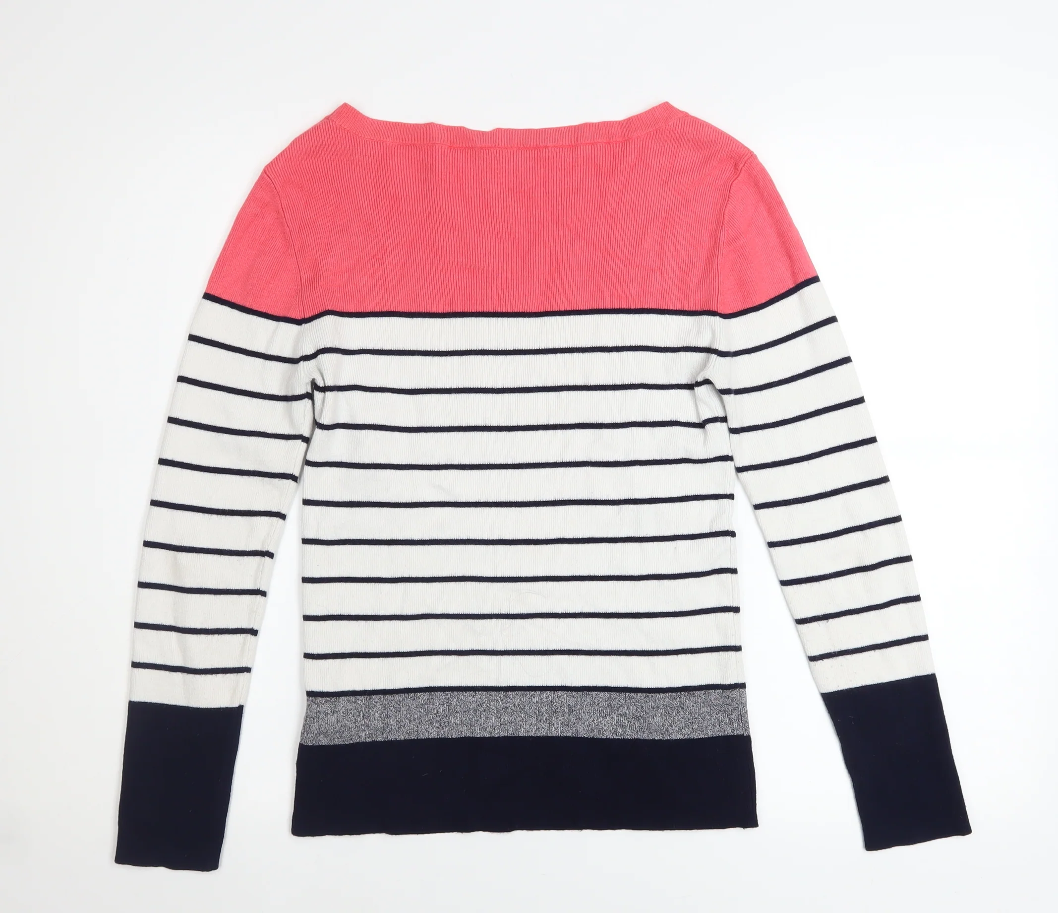 Oasis Women's Multicoloured Striped Boat Neck Knit Jumper M - Image 3
