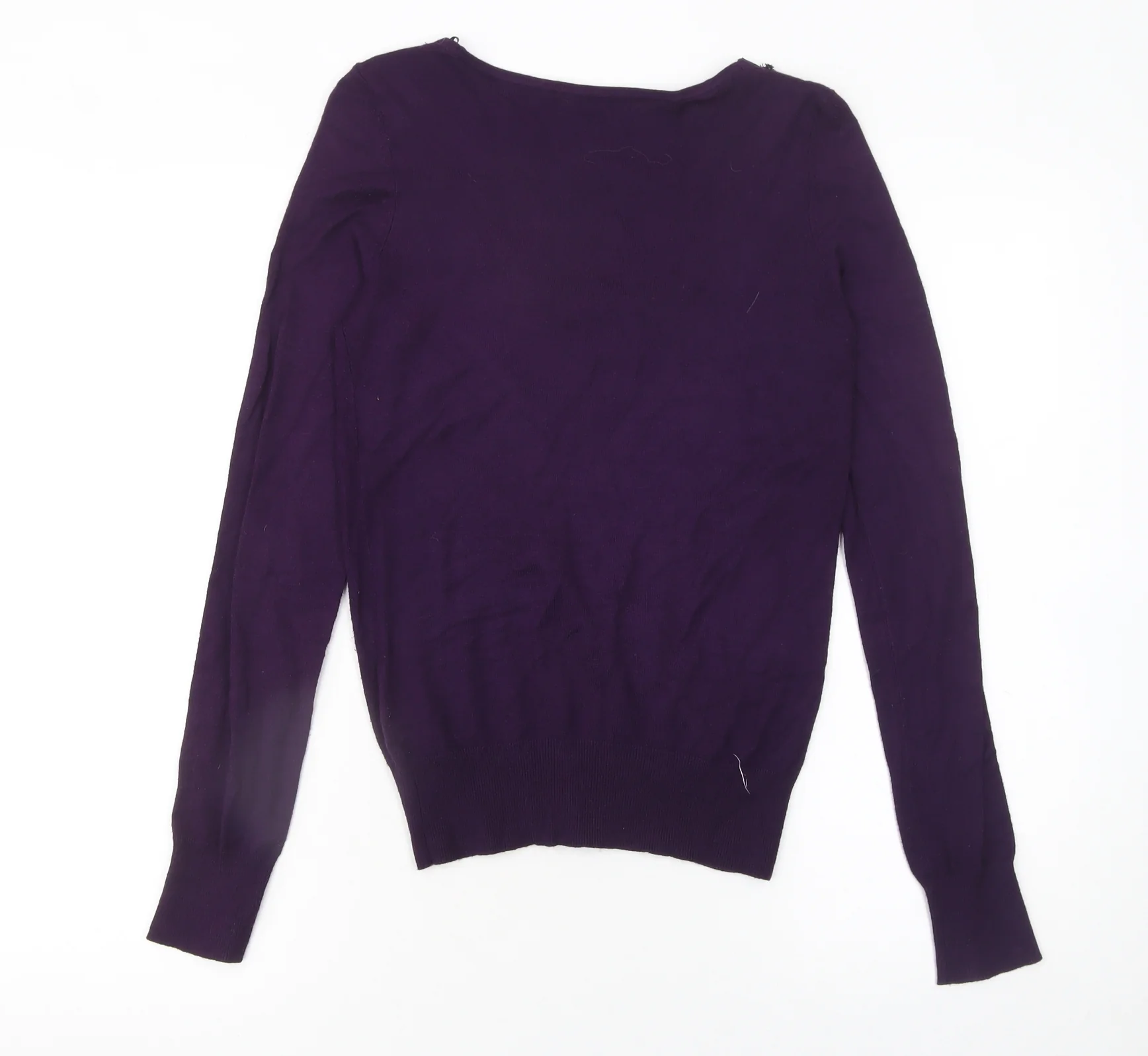 Oasis Women's Purple Lace Scoop Neck Long Sleeve Pullover Jumper XS - Image 3