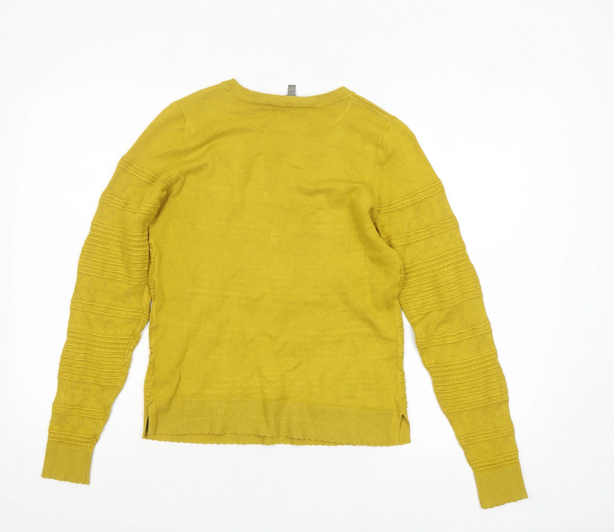 Oasis Women's Yellow Crew Neck Long Sleeve Pullover Jumper Size S - Image 3