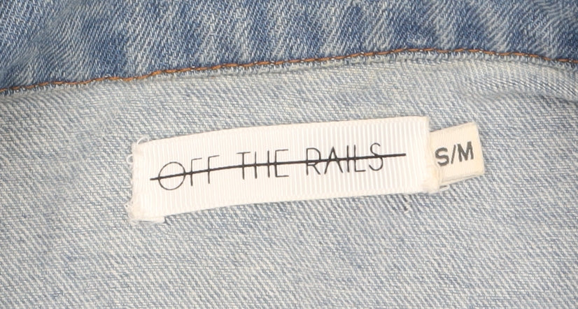 Off The Rails Womens Blue Long Denim Jacket S Beaded Virgo Design - Image 4