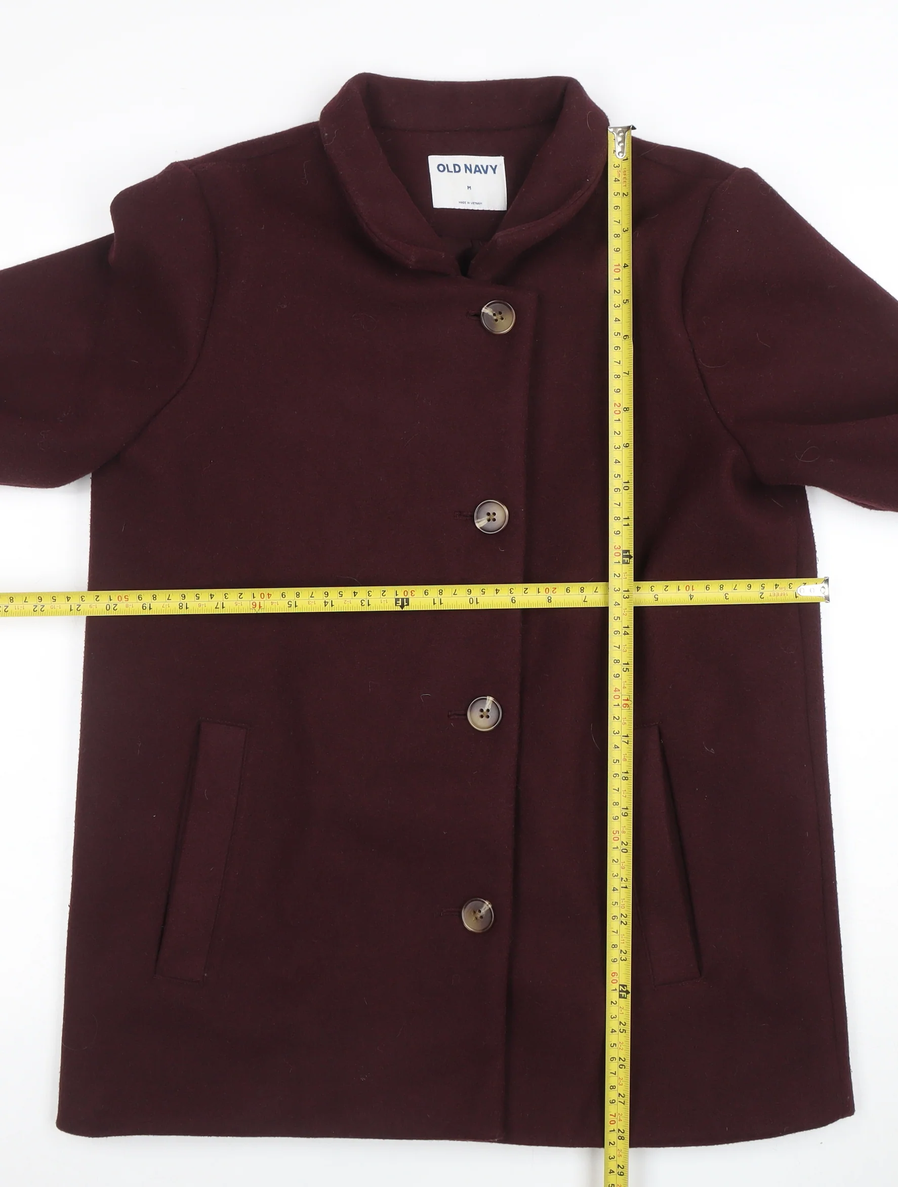 Old Navy Women's Brown Mid-Length Button Coat Size M - Image 2