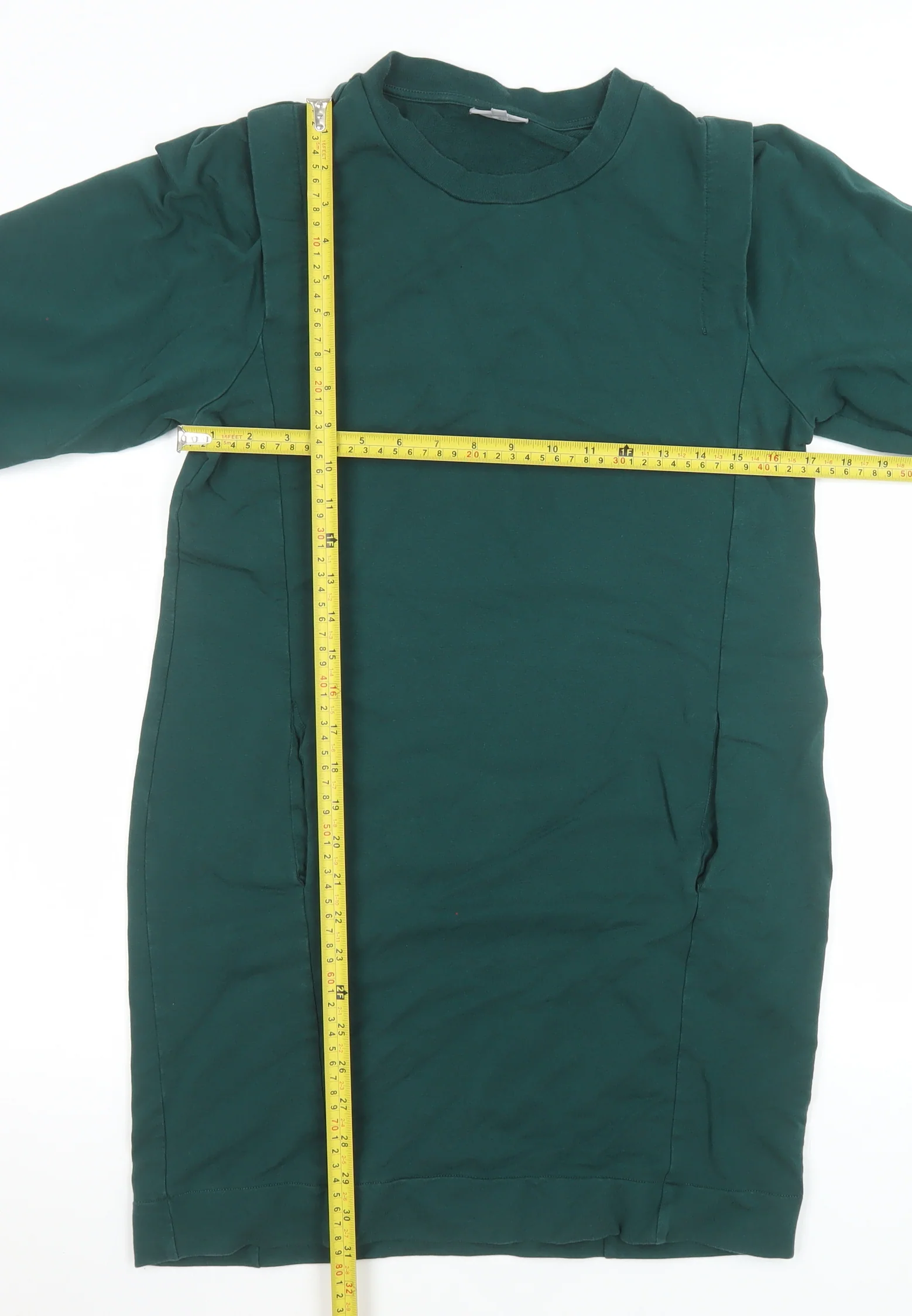 Oliver Bonas Women Green Size 10 Shift Dress Long Sleeve Casual - Image 2