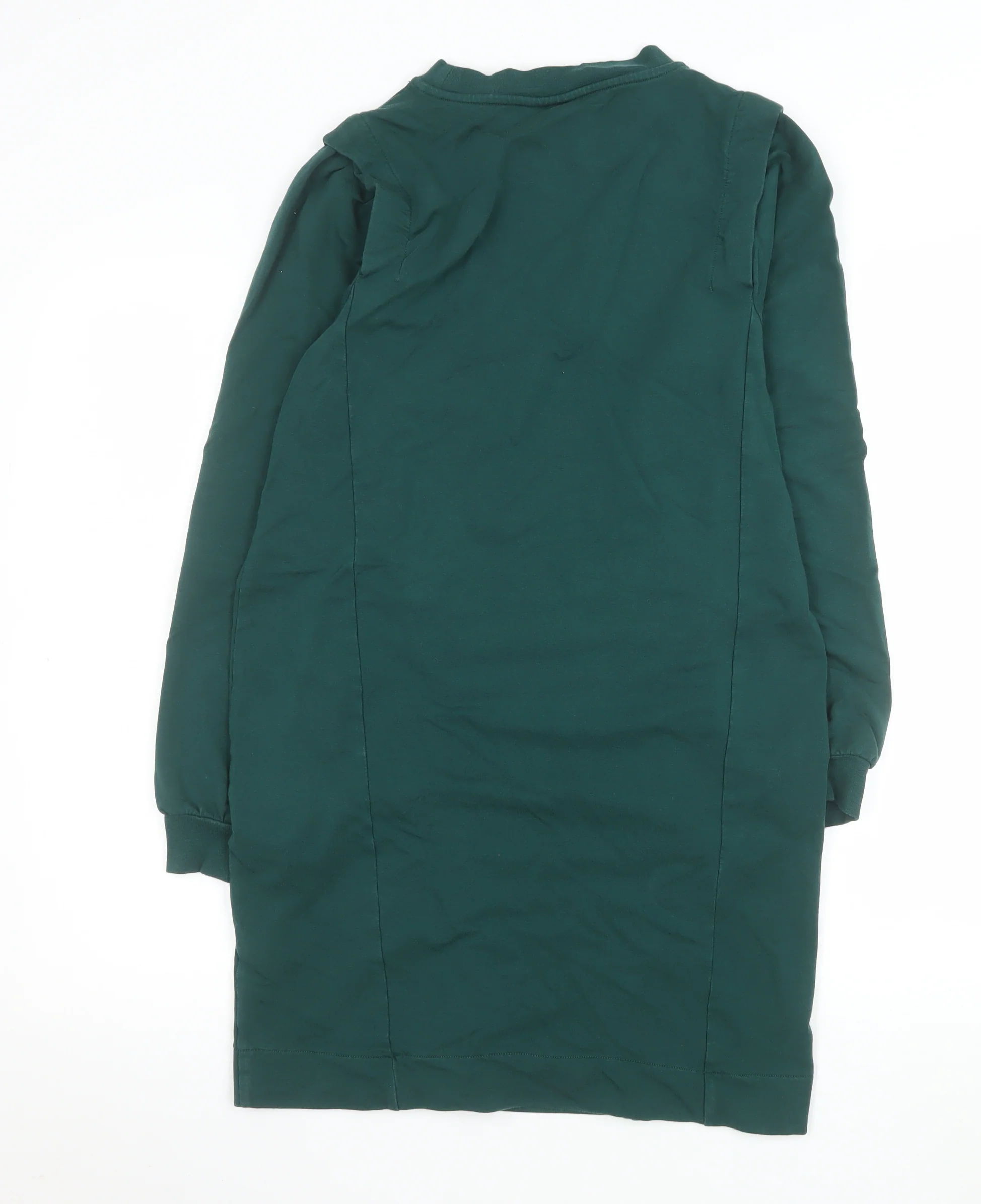 Oliver Bonas Women Green Size 10 Shift Dress Long Sleeve Casual - Image 3