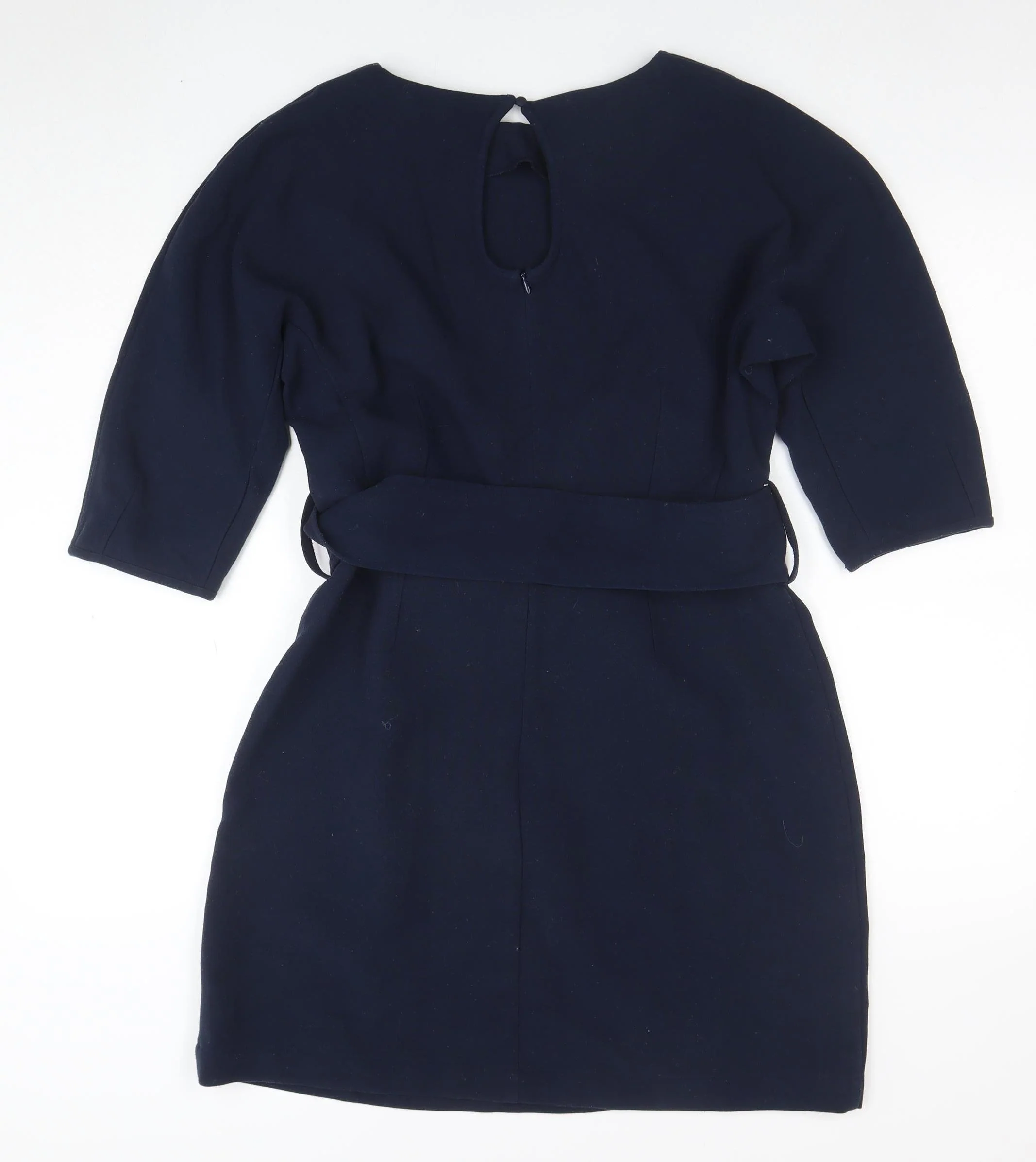 Oliver Bonas Women’s Blue Belted Shift Dress Size 12 - Image 3