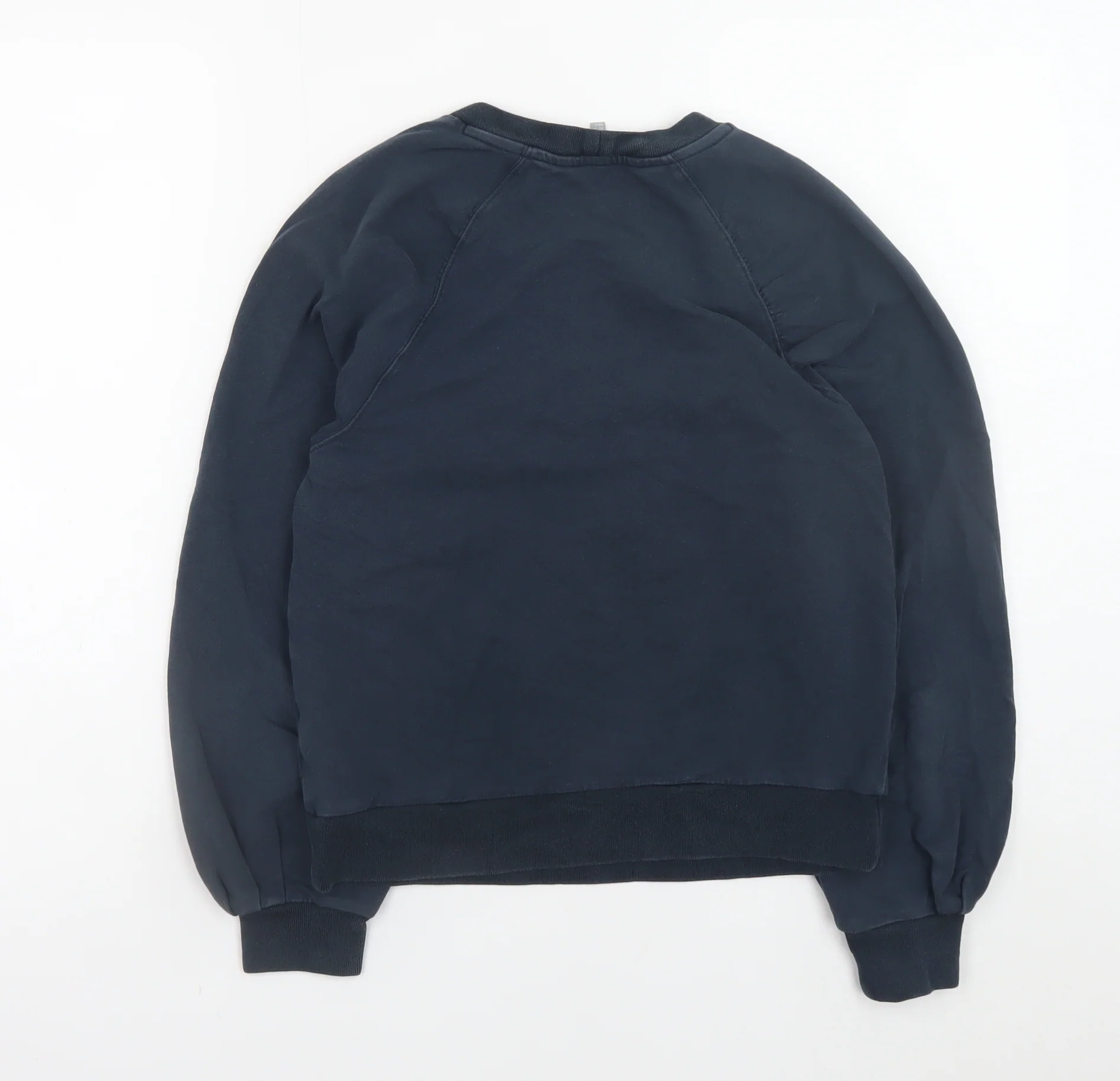 Oliver Bonas Womens Navy Blue Cotton Blend Crew Neck Sweatshirt UK 6 - Image 3