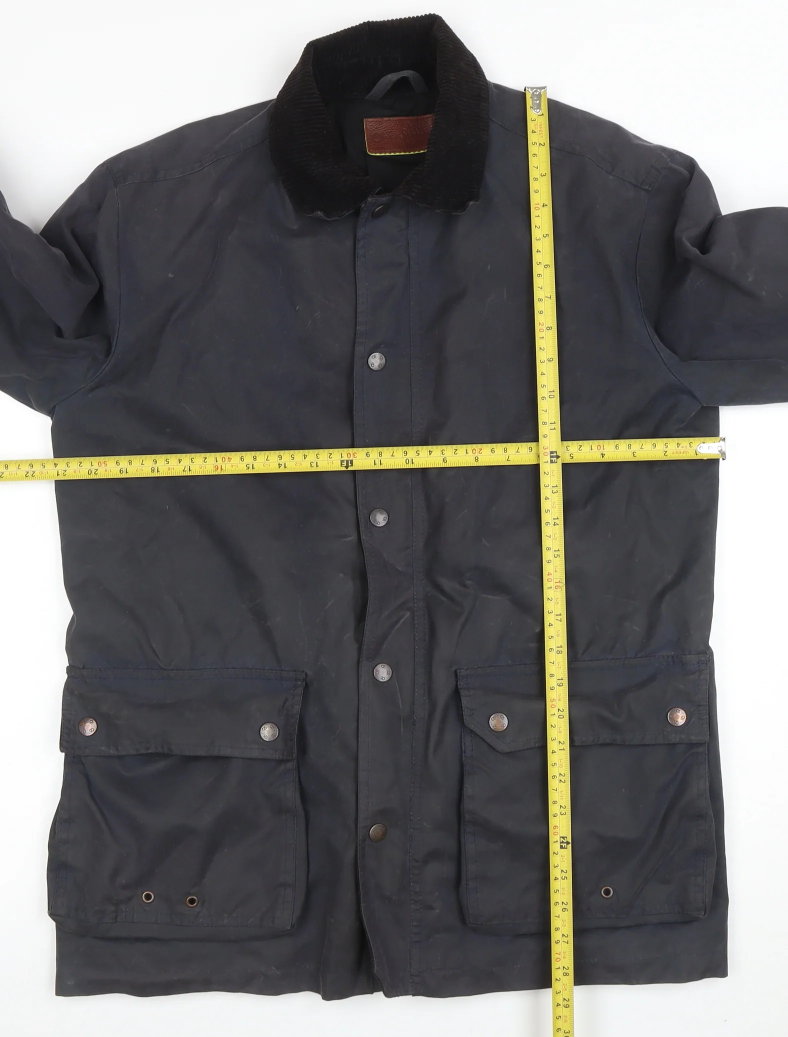 Oliver Sweeney Men's Black Waxed Cotton Jacket Small Cord Collar - Image 2