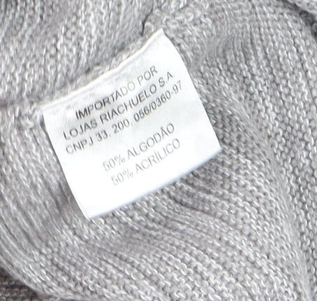 Original Mens Grey Cotton Acrylic Crew Neck Pullover Jumper L - Image 4