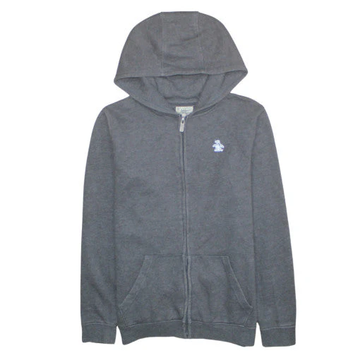 Original Penguin Boys Grey Full Zip Hoodie 12-13 Years Cotton Blend