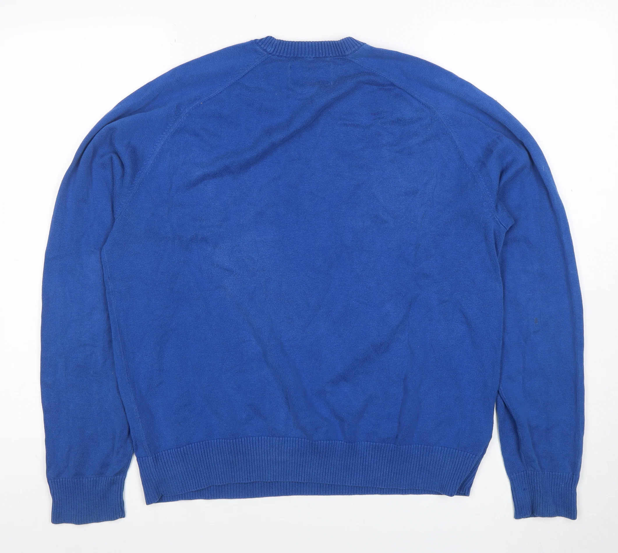 Original Penguin Men's Blue Cotton Crew Neck Jumper Size L - Image 3