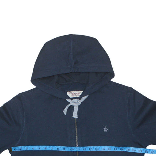 Original Penguin Men's Blue Full Zip Hoodie Size S Regular Fit - Image 2
