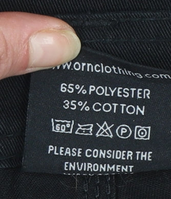 ORN Mens Black Cargo Workwear Trousers Size 42R Polyester Cotton - Image 5